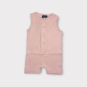 Little Bipsy Blush Pink Ribbed Short Romper